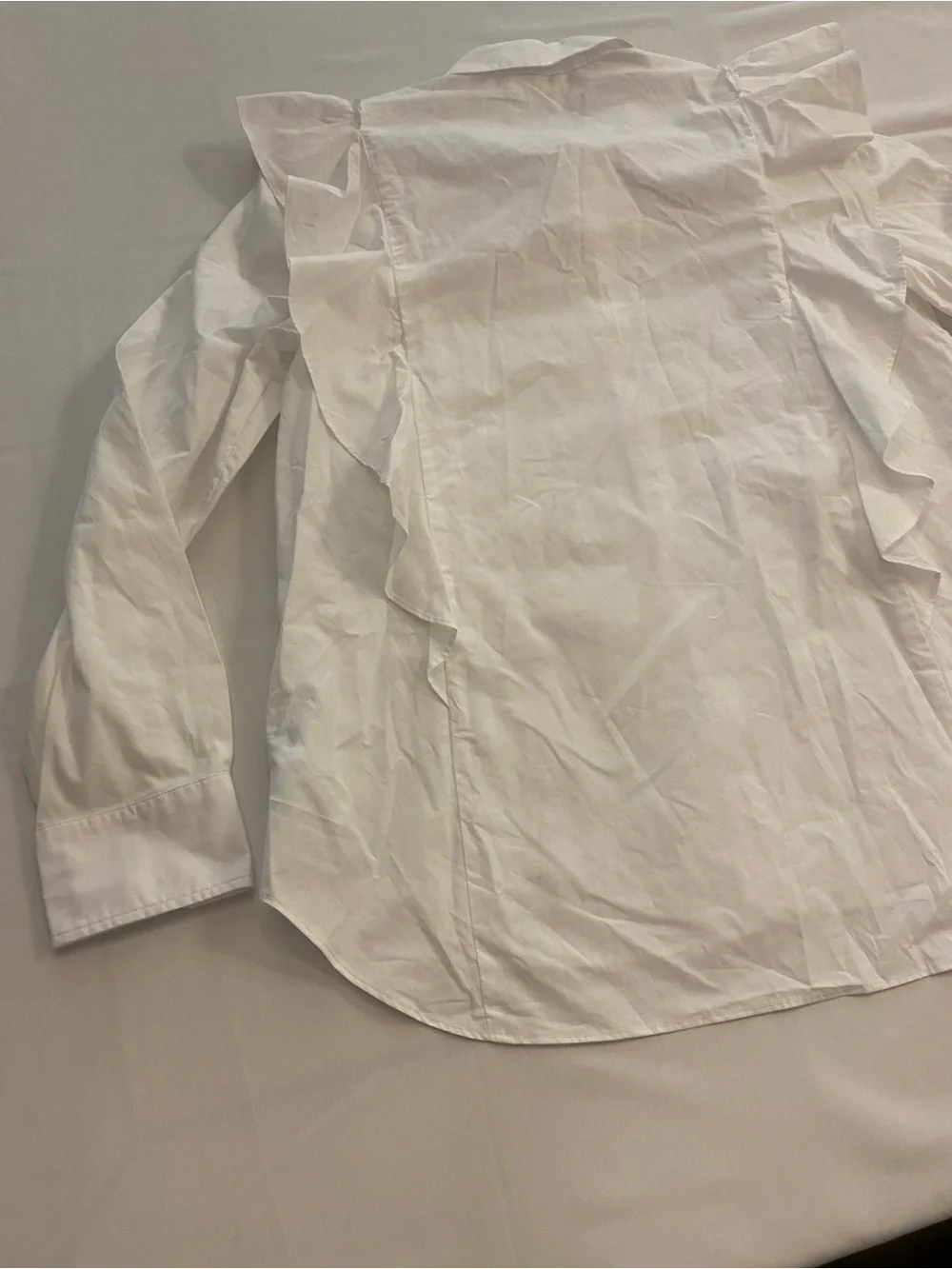 Kate Spade Women’s White Ruffle Button Down Shirt Peplum size medium